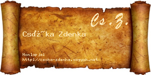 Csóka Zdenka névjegykártya